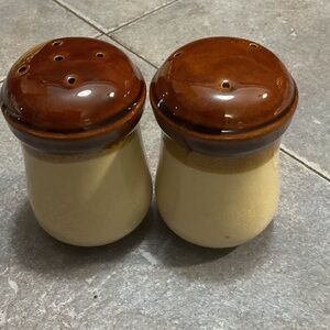 Brown and Cream Ceramic Shakers